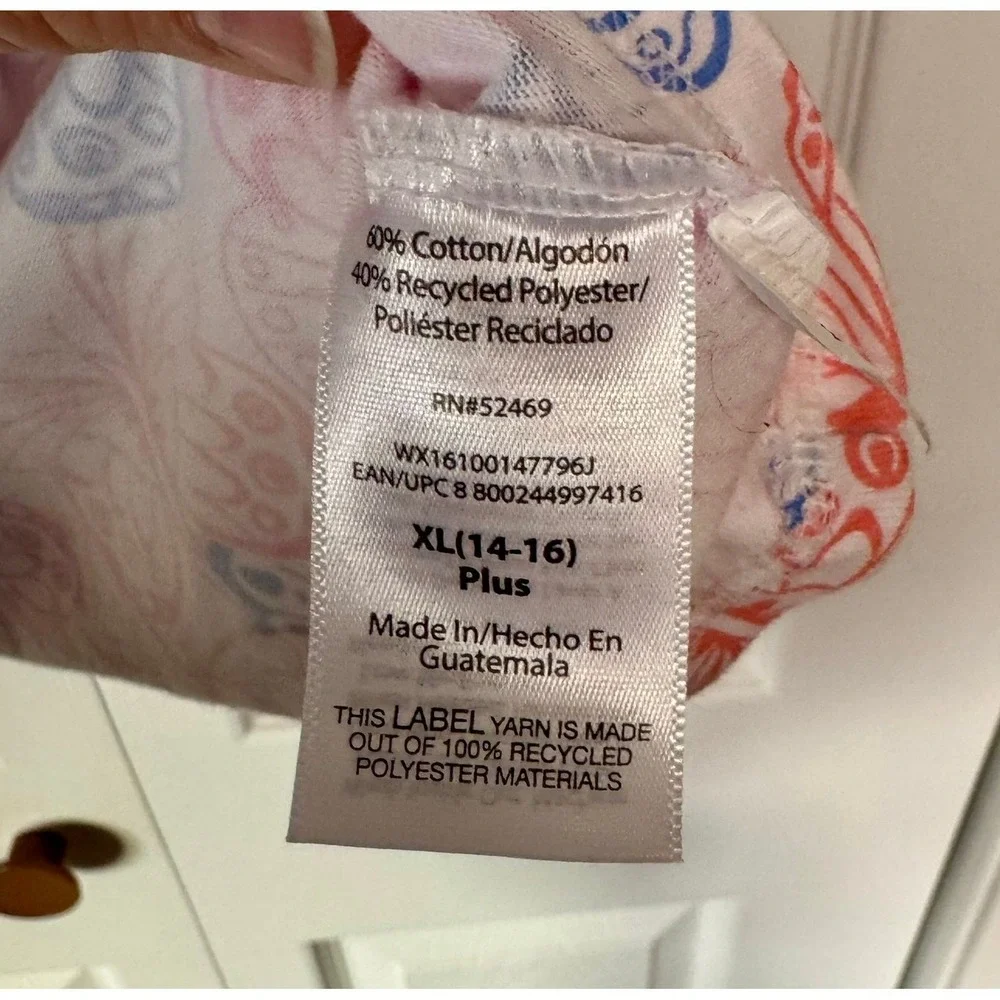 Wonder Nation Girls XL Plus Butterfly Print Short Sleeve T-Shirt Multi colored - Picture 3 of 5